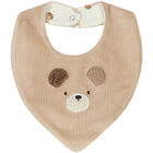 Ivory and Beige Teddy Bear Bibs ( 2 - Pack ), 1, hi-res